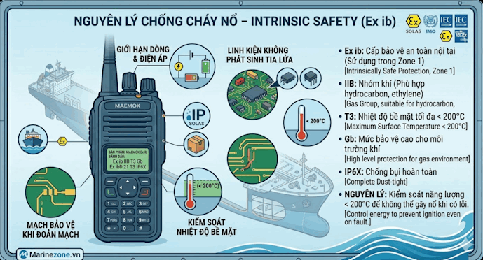 Nêu nguyên lý chống cháy nổ của bộ đàm phòng nổ